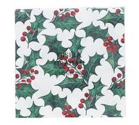 Gisela Graham Christmas Paper Napkins, 16 x 16cm, Pack of 20 (Holly)