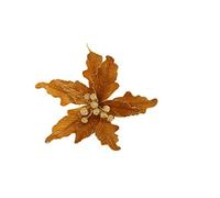 Gisela Graham Christmas Pick 25cm - Velvet Poinsettia/Gold