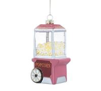 Gisela Graham Christmas Pink Glass Popcorn Machine Hanging Tree Decoration 12 X 6 Cm - Vintage-Style Ornament