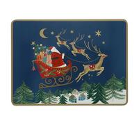 Gisela Graham Christmas Placemats, Santa Sleigh Design, Rectangular, Pack of 4, 21cm x 29cm