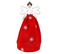 Gisela Graham Christmas Red Snowflake Fairy Christmas Tree Topper - 18.5 X 9 Cm, Matt Finish