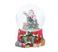 Gisela Graham Christmas Santa And Christmas Tree Musical Snow Globe, Glass, 13 X 10.5 Cm