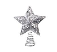 Gisela Graham Christmas Silver Glitter Star Tree Topper, 18 X 6 X 3.5 Cm, Lightweight Indoor Decoration
