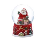 Gisela Graham Christmas Snow Globe with Santa and Presents, Glass and Resin Base, Mini 6cm Size, Christmas Decoration, Festive Gift