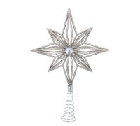 Gisela Graham Christmas Tree Star Gold Glitter with Diamond