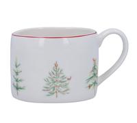 Gisela Graham Christmas Tree Stoneware Mug, White, 330ml, Dishwasher Safe
