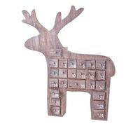 Gisela Graham Christmas Wooden Reindeer Advent Calendar With Drawers