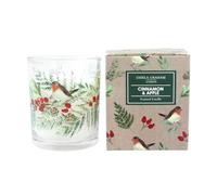 Gisela Graham Cinnamon and Apple Scented Robins Design Christmas Candle