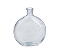 Gisela Graham Clear Glass Disc Bottle Vase, 14cm, Cylindrical Shape