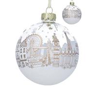 Gisela Graham Clear Glass London Scene Christmas Bauble