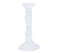 Gisela Graham Clear Glass Moulded Candlestick (Large)
