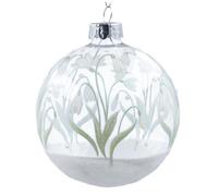 Gisela Graham Clear Glass Snowdrop Christmas Bauble, 8cm