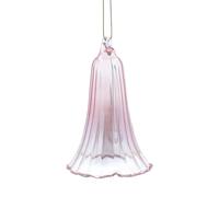 Gisela Graham Clear Pink Glass Bell Christmas Tree Decoration