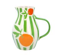 Gisela Graham Clementine Green Striped Jug - Medium