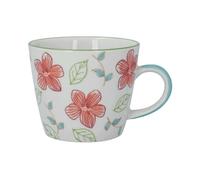 Gisela Graham Coral Hibiscus Stoneware Mug