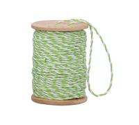 Gisela Graham Cotton Twine, Green and White, 10m Length, Twisted Design for Gift Wrapping and Crafts