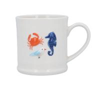 Gisela Graham Crab & Seahorse Embossed Stoneware Mug