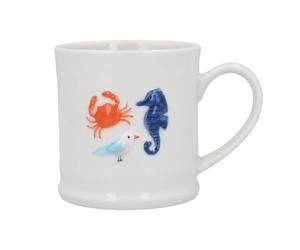 Gisela Graham Crab & Seahorse Embossed Stoneware Mug