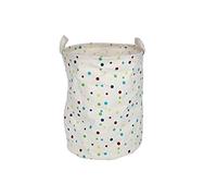 Gisela Graham Cylinder Cream Multi Spotted Canvas Home Storage Bag/Basket Multi-purpose Laundry Toys 28x36x28cm