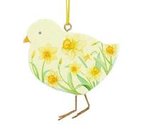 Gisela Graham Daffodil Chick Wood Easter Decoration