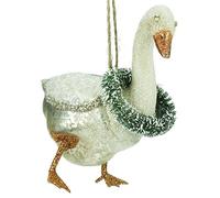 Gisela Graham : Decorazione natalizia: Oca di vetro verniciata