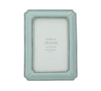 Gisela Graham Duck Egg Blue Resin Photo Frame with Beaded Detail, 4x6 Inch