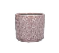 Gisela Graham Dusky Pink Honeycomb Stoneware Pot Cover - Small