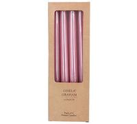 Gisela Graham Dusky Pink Tapered Dinner Candles - Set of Four