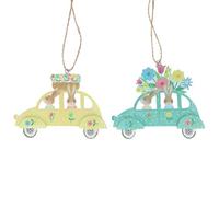 Gisela Graham Easter Bunny in Car Hanging Decoration, Set of 2