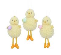 Gisela Graham Easter Chick Decorations, Set of 3, Yellow