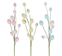 Gisela Graham Easter Decorative Speckled Egg Stems, Set of 3