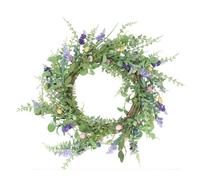 Gisela Graham Easter Floral And Speckled Egg Decorative Wreath 45 Cm - Pastel Spring Door Decoration