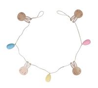Gisela Graham Easter Garland, Wood, Bunnies and Eggs, 1.2m