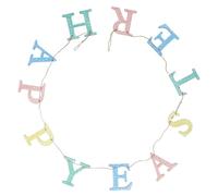 Gisela Graham Easter Garland, Wood, Happy Easter Polka Dot, 1.2m