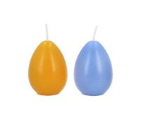 Gisela Graham Egg Shaped Candles - Blue/Ochre Set of 2