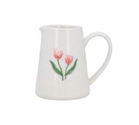 Gisela Graham Embossed Pink Tulip Design Mini Jug