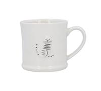 Gisela Graham Embossed Stripy Cat Design Mini Mug