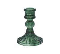 Gisela Graham Emerald Green Cut Glass Candlestick. Small, 10cm
