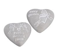 Gisela Graham Engraved Decorative Stones, Fairy Heart, Set of 2, 11cm