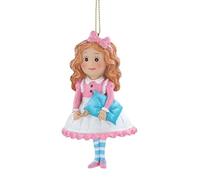 Gisela Graham Fairy Tale Collection - Goldilocks Resin Hanging Ornament, Gold, Pink, Traditional, Indoor, Birthday