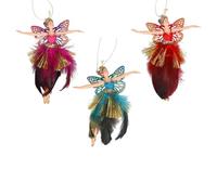 Gisela Graham Fantasia Flying Fairy Christmas Tree Decorations Enchanted 14cm x3