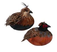 Gisela Graham Feather Sitting Partridge Tabletop Decoration Set of 2