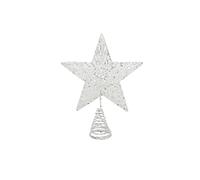 Gisela Graham Festive White Glitter Tree Top Star, ONE, JNS_454680