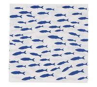 Gisela Graham Fish Print Paper Napkins, Blue and White, Nautical Design