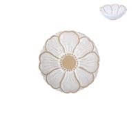 Gisela Graham Flower Shaped Stoneware Bowl, White, 15.5cm, Small