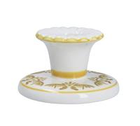 Gisela Graham Folk Design Candle Holder, Yellow and White, Ceramic