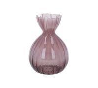 Gisela Graham Frill Top Glass Bud Vase, Ribbed, 11cm (Pink)