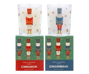 Gisela Graham Gingerbread & Cinnamon Nutcracker Christmas Candles