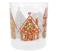 Gisela Graham Gingerbread House Glass Tea Light Holder - Large