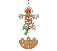 Gisela Graham Gingerbread Man on Christmas Pudding Tree Hanging Decoration